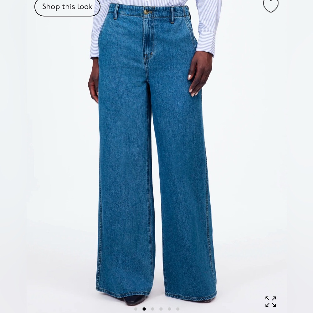 Madewell wide sweep trouser in Java wash sz 25 medium blue